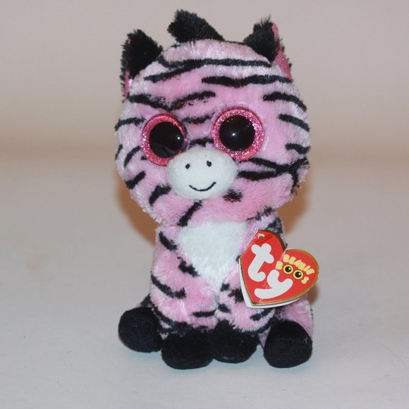Ty Beanie Boos ZOEY The Pink With Black Stripes Zebra Boo 6" NWT (Creased) - Picture 1 of 3